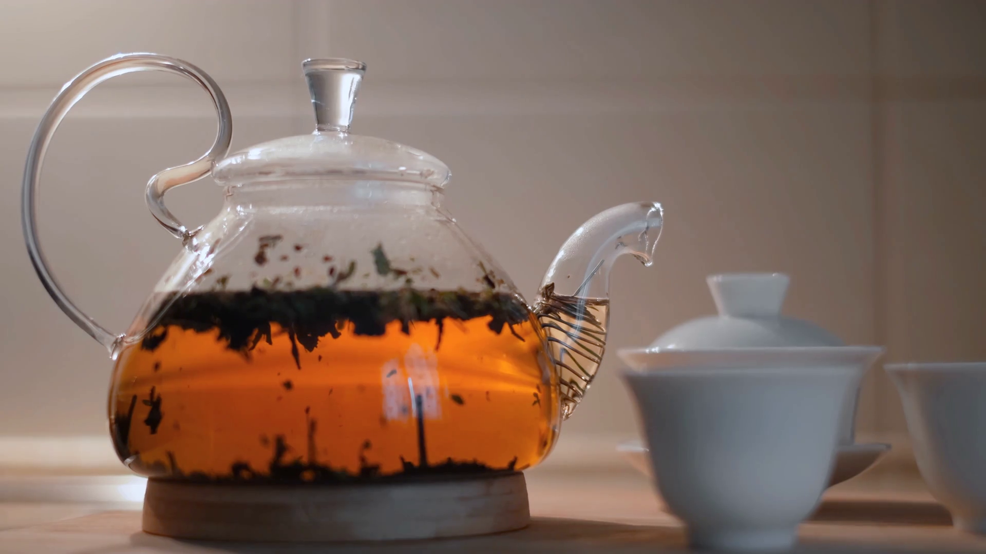 Brewing Tea In Glass Teapot Concept Stock Footage SBV348469458
