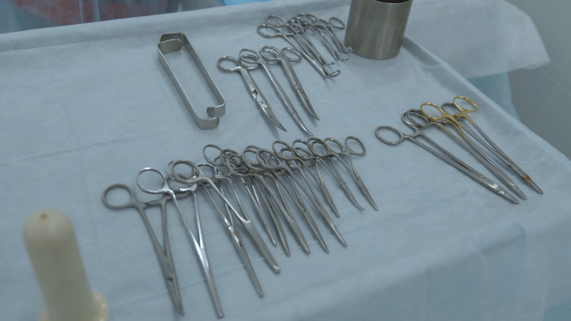 Multiple Surgery Instruments On Blue Table Stock Footage SBV-348518347 ...