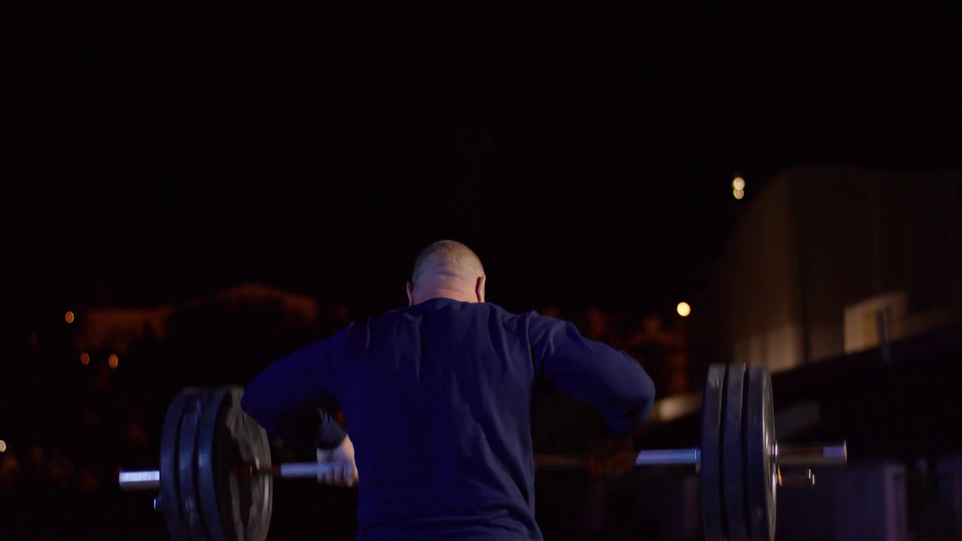 Weightlifter Lifts Bar Above Head Strength Stock Footage SBV348514741