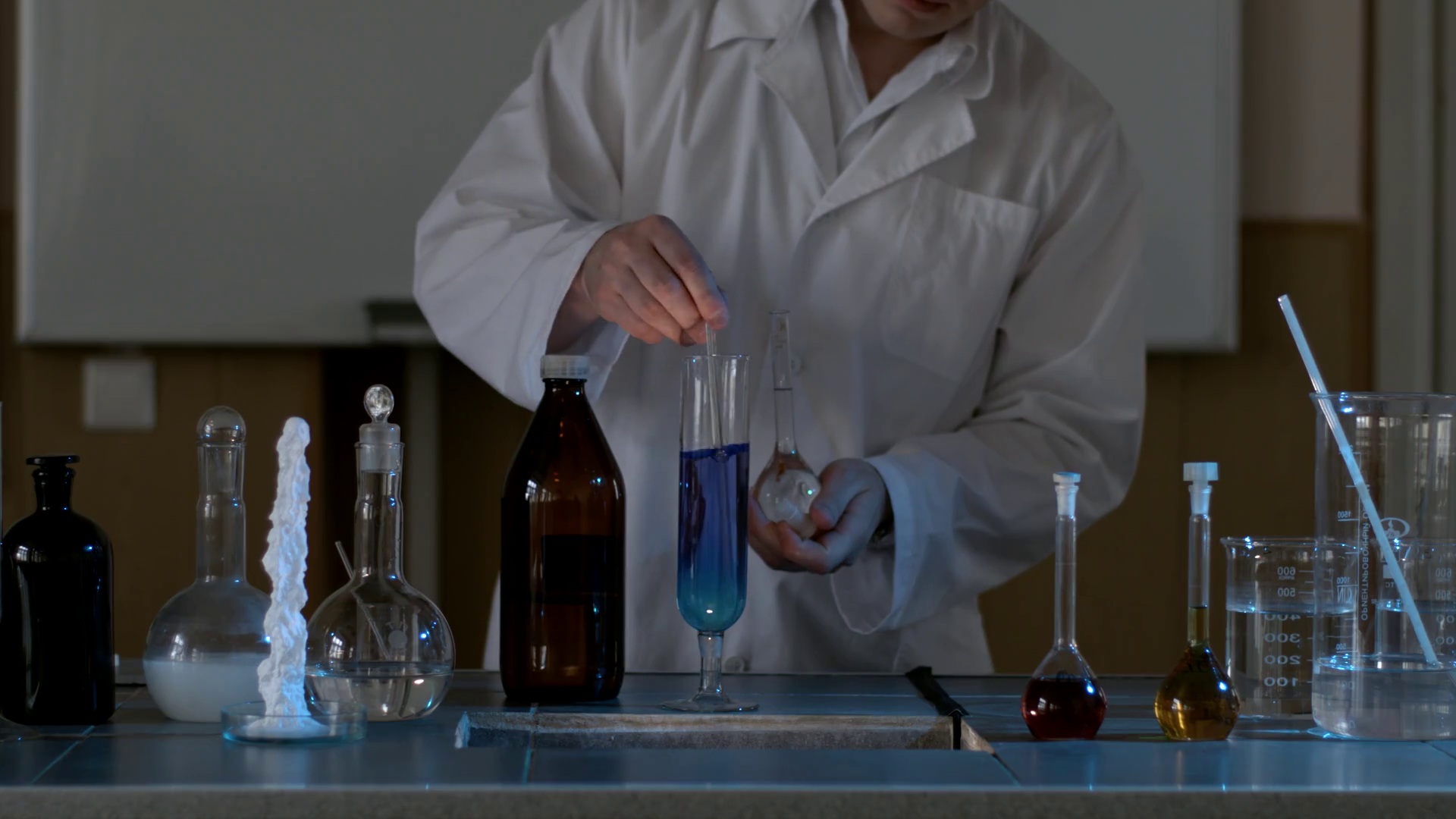 Water Purification Test Drop Blue Liquid In Stock Footage SBV348515272