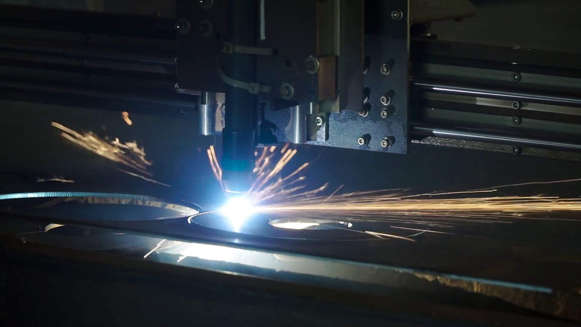 The Industrial Laser Cutting Torch Cuts Stock Footage SBV-348520513 ...