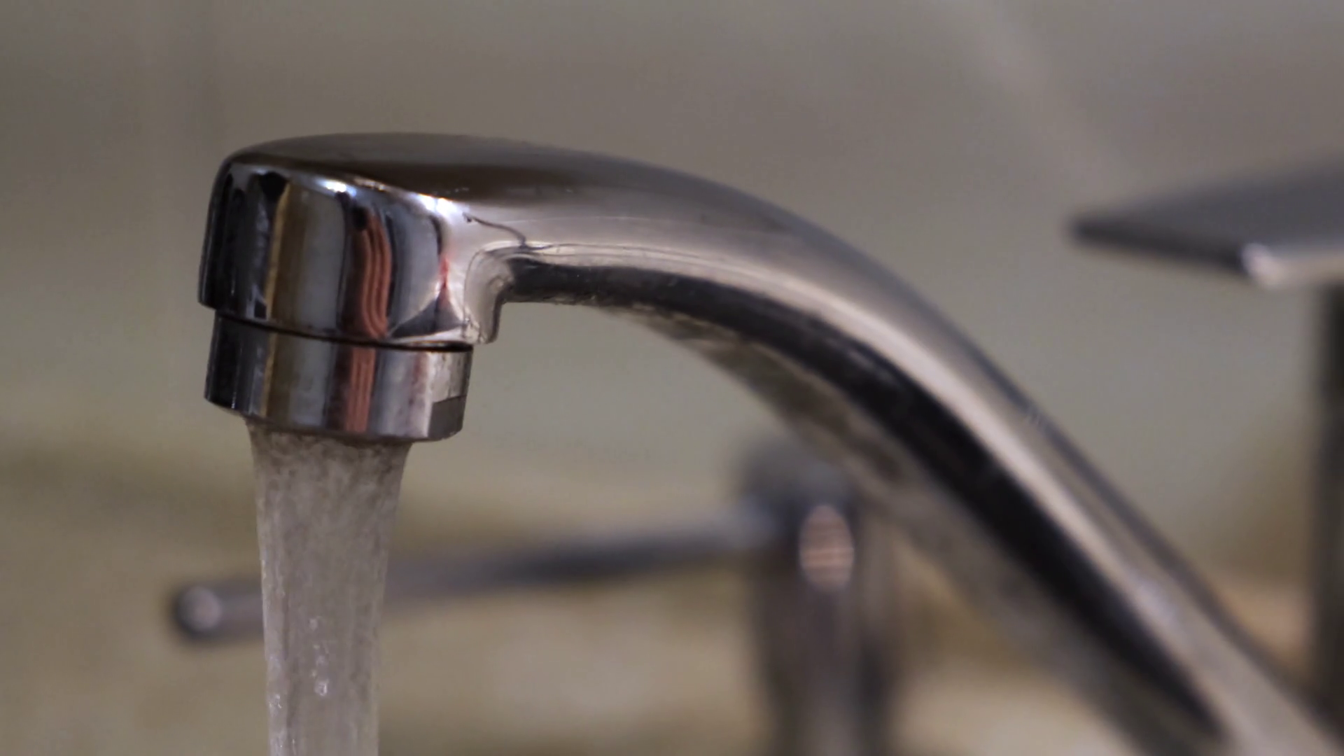 View Of Water Running From Tap To Kitchen Stock Footage SBV348534856