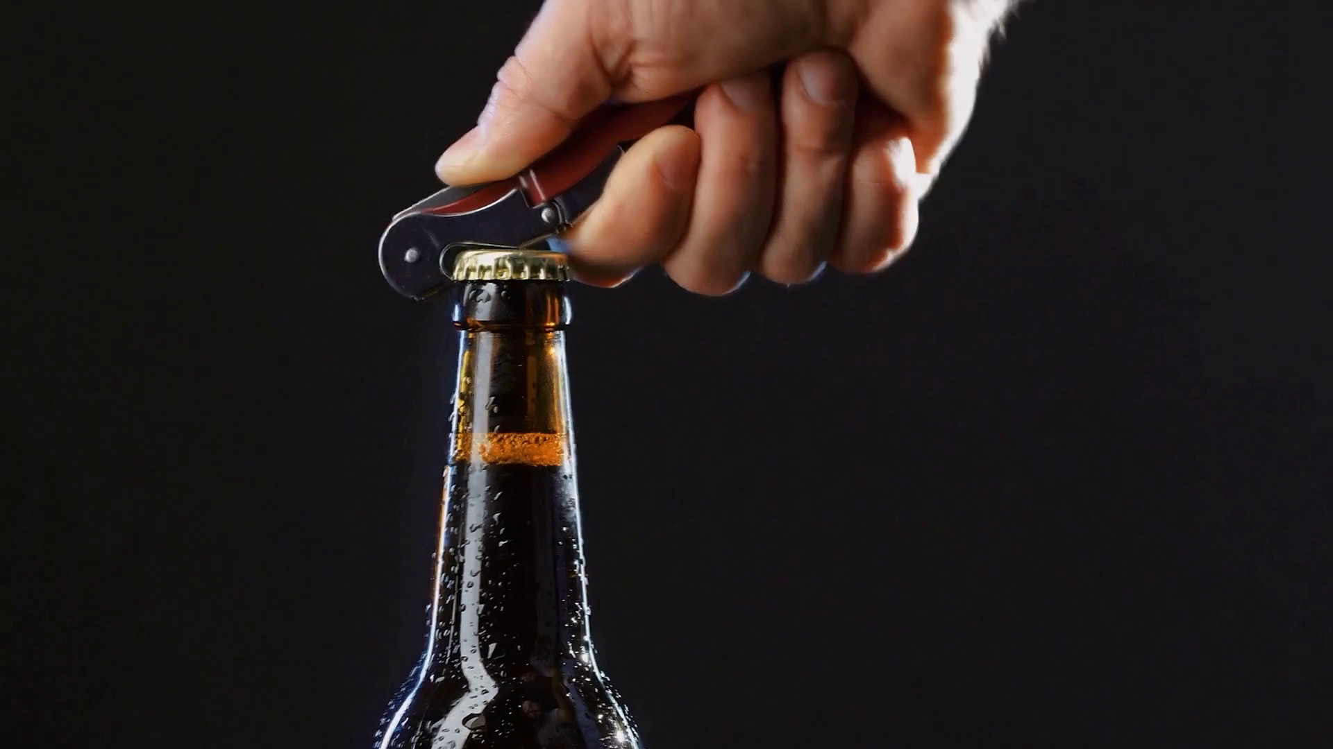 Close Up Of Hand Opening Glass Bottle Video Stock Footage SBV348538737