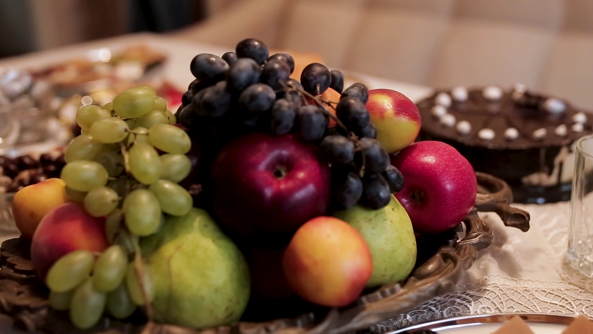 Close Up Traditional Table With Apples Stock Footage SBV-348541508 ...