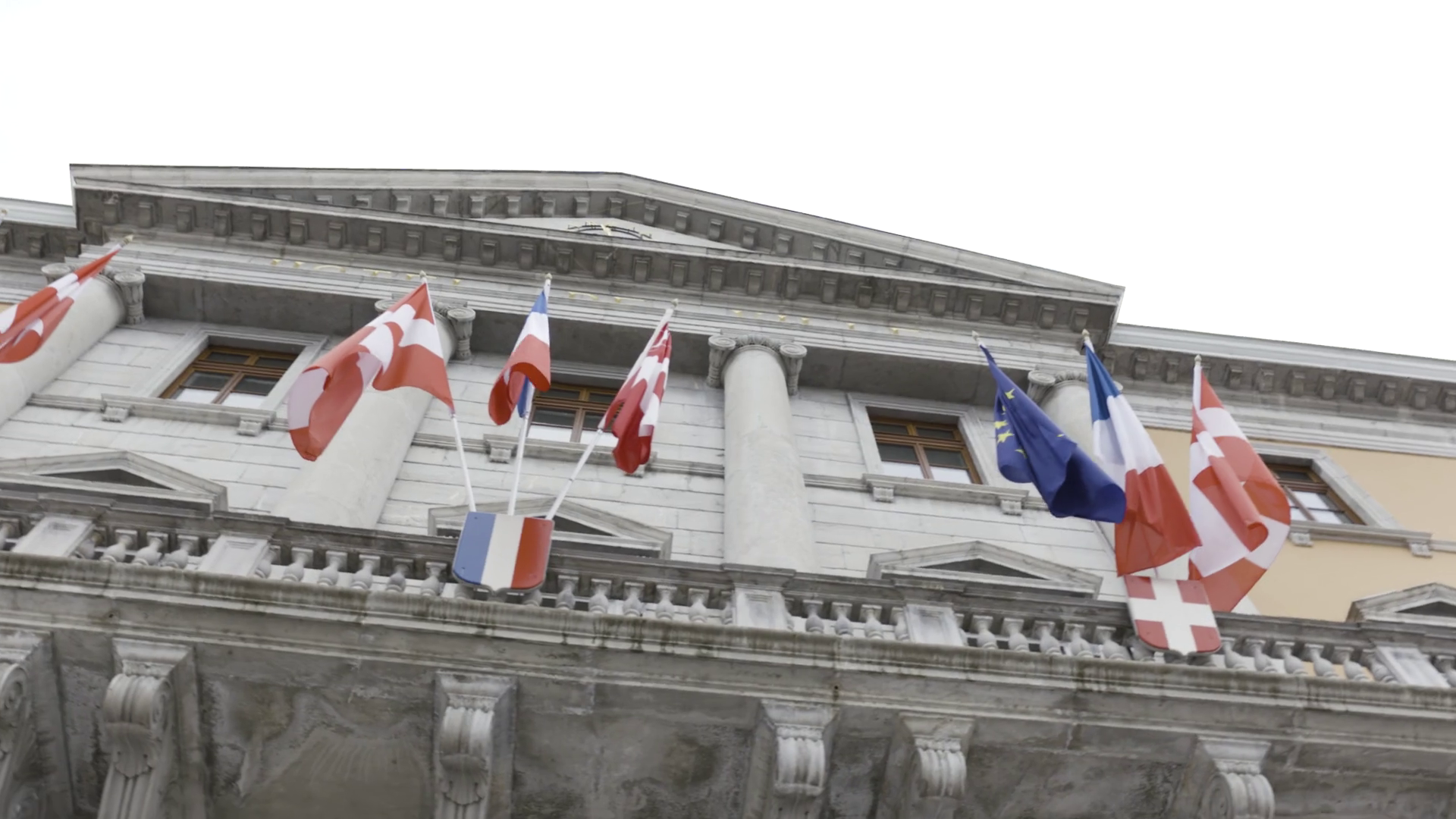 The Consulate House With Country Flags Stock Footage SBV-348541630 ...