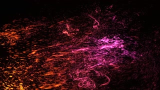 Digital animation of Youtube icon decaying into multicolored moving plexus networks on black background. animation. Technology, social media