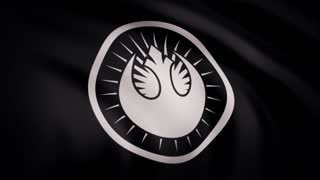 Waving in the wind flag with the symbol of Star Wars. The animation of the flag of the Star Wars Symbol. The star Wars theme. Editorial use