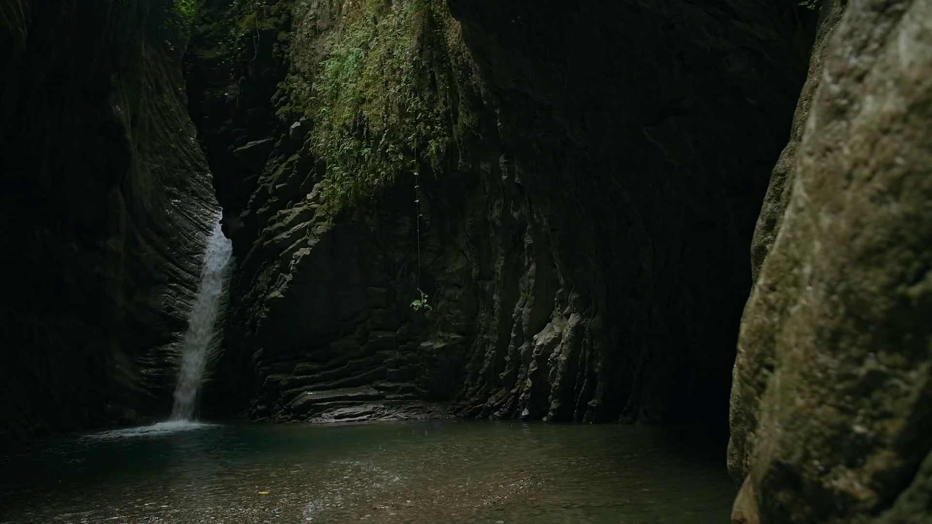 Waterfall In Forest Gorge Creative Beautiful Stock Footage SBV ...