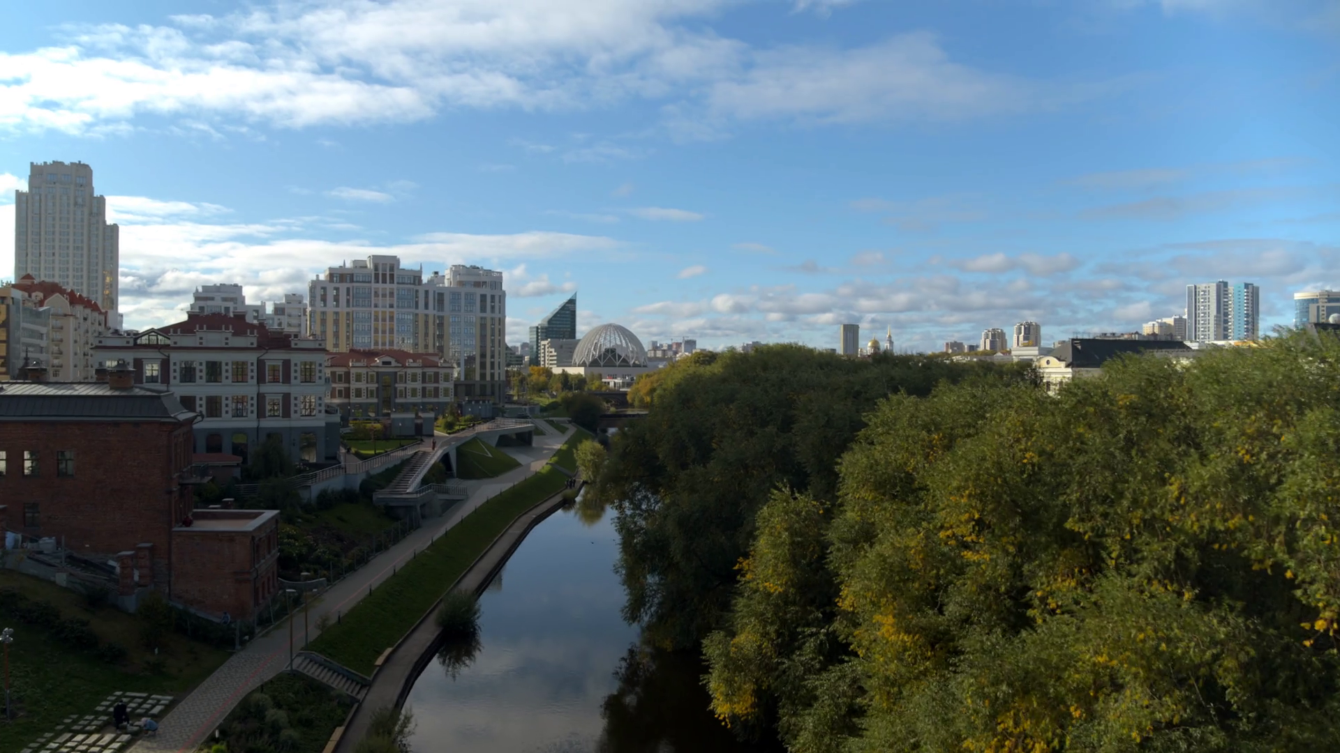 Aerial View Of City Summer Green Park Stock Footage SBV-348666606 ...