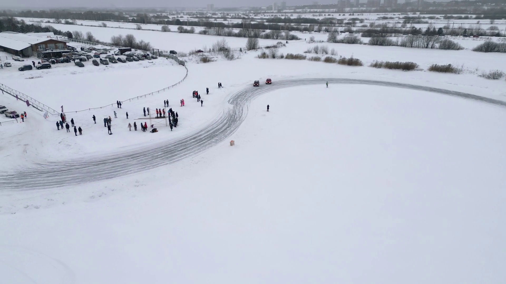 Winter Track During Race View From Drone Stock Footage SBV-348674322 ...