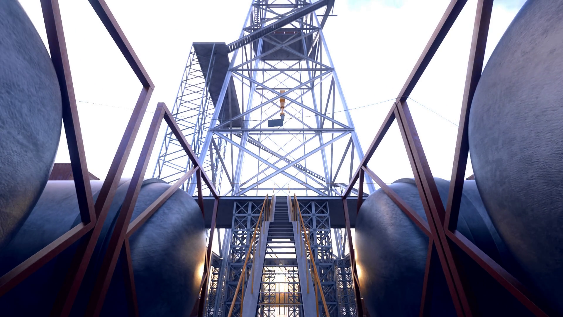 A Big Drill Rig On Oil Field Rig Is Used In Stock Motion Graphics SBV ...