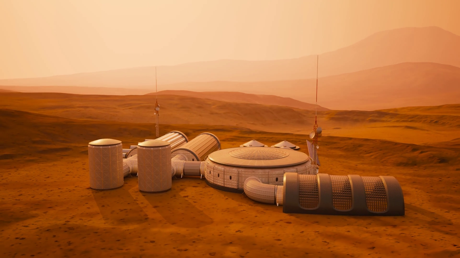 Mars Base Colony Building Farm Growing Stock Motion Graphics SBV ...