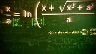 Presentation of the mathematical formulas with symbols, numbers, and letters.