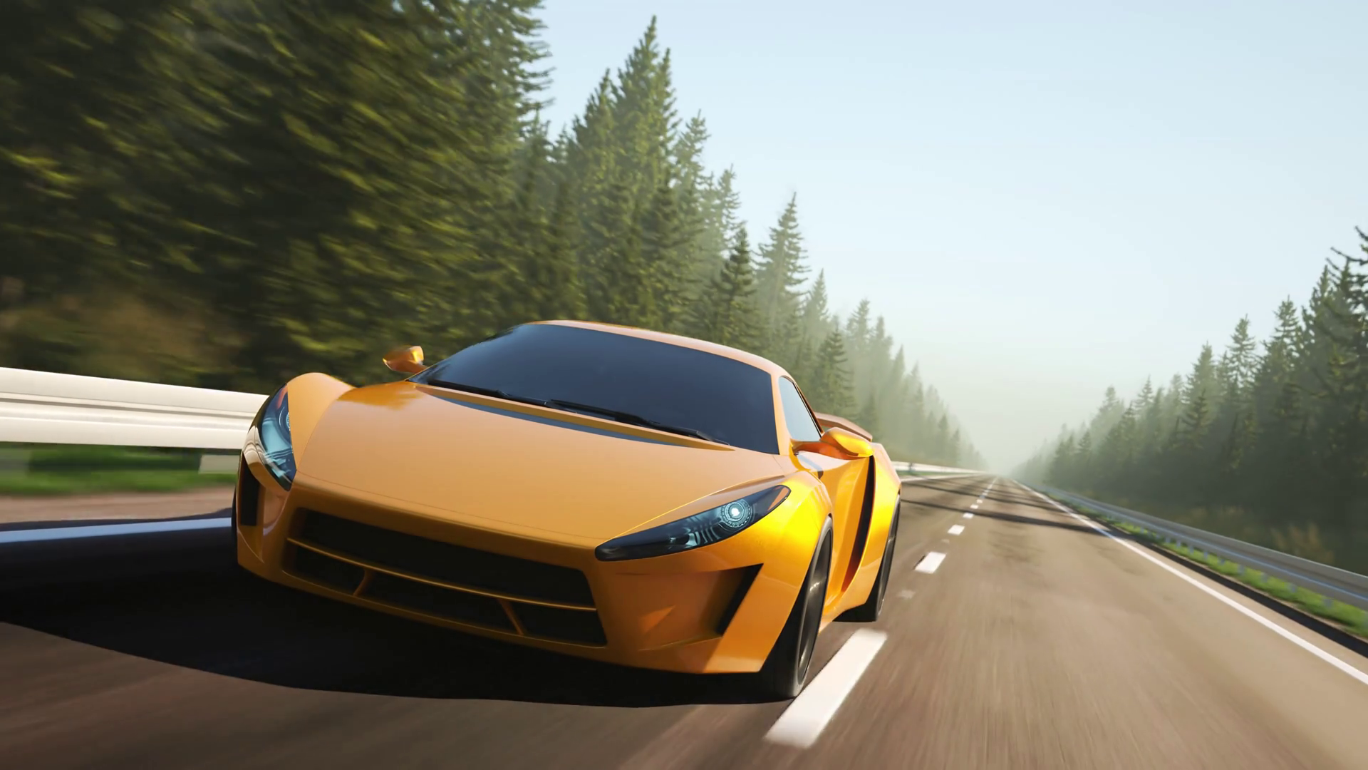 Sports Car Driving Fast Through Forest High Stock Motion Graphics SBV ...
