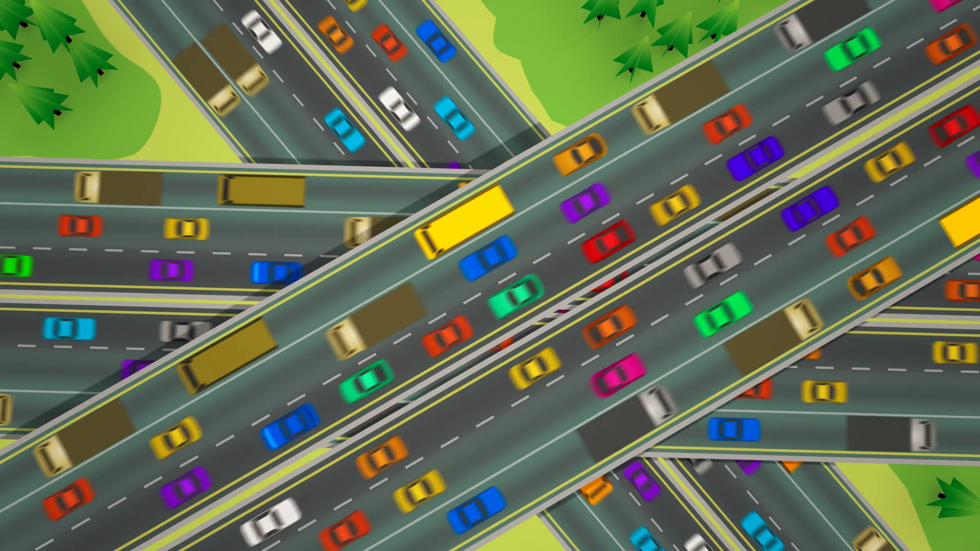 Aerial View Of Highway With Fast-moving Stock Motion Graphics SBV ...