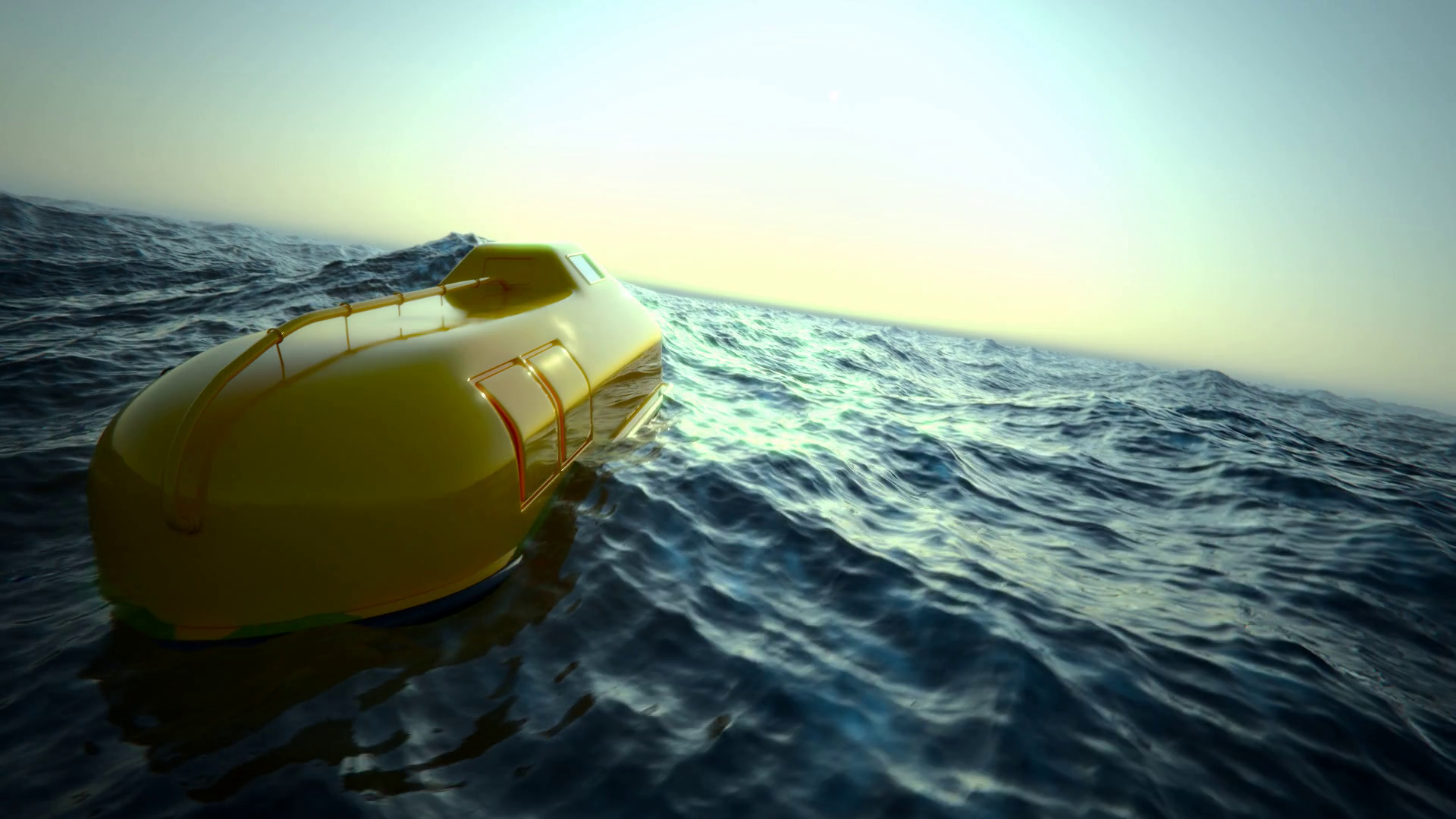 Emergency Lifeboats Floating On Rough Sea Stock Motion Graphics SBV ...