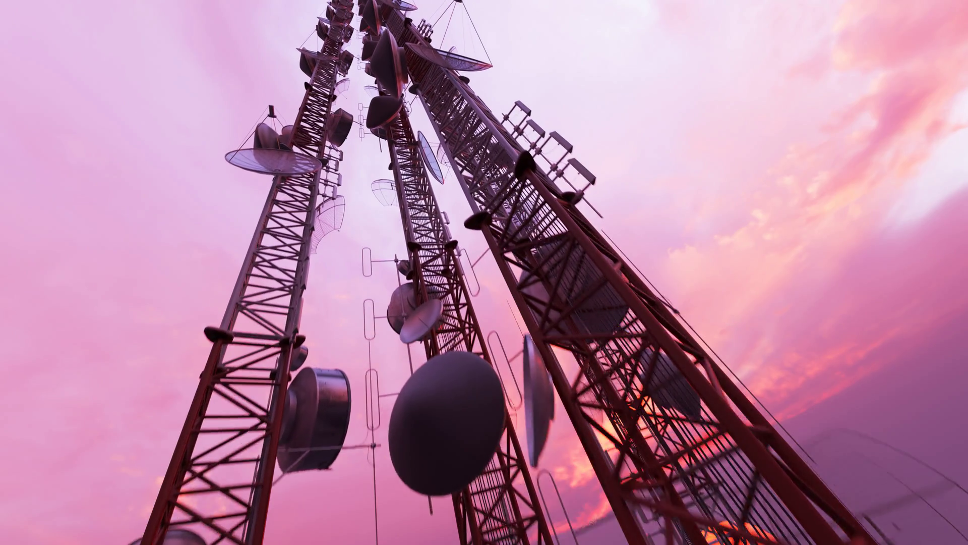 Antenna Complex During Sundown Radio Stock Motion Graphics SBV