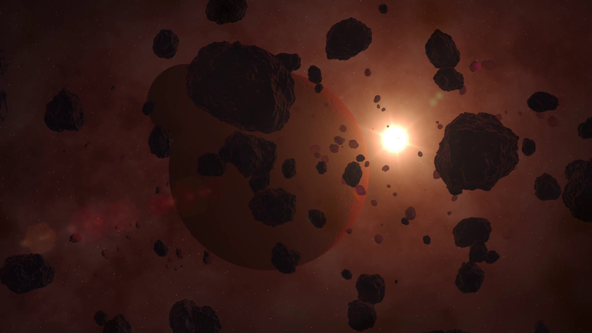 Cosmos Asteroid Belt Dense Meteor Swarm Is Stock Motion Graphics SBV