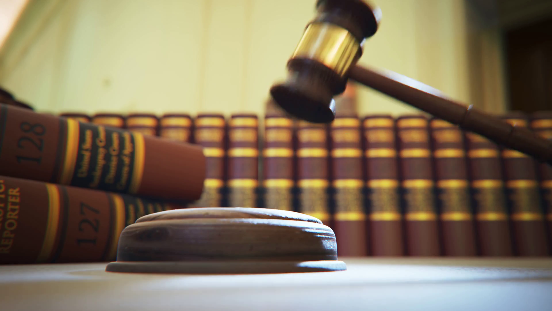 Hardwood Gavel Hitting Sound Block In Court Stock Motion Graphics SBV