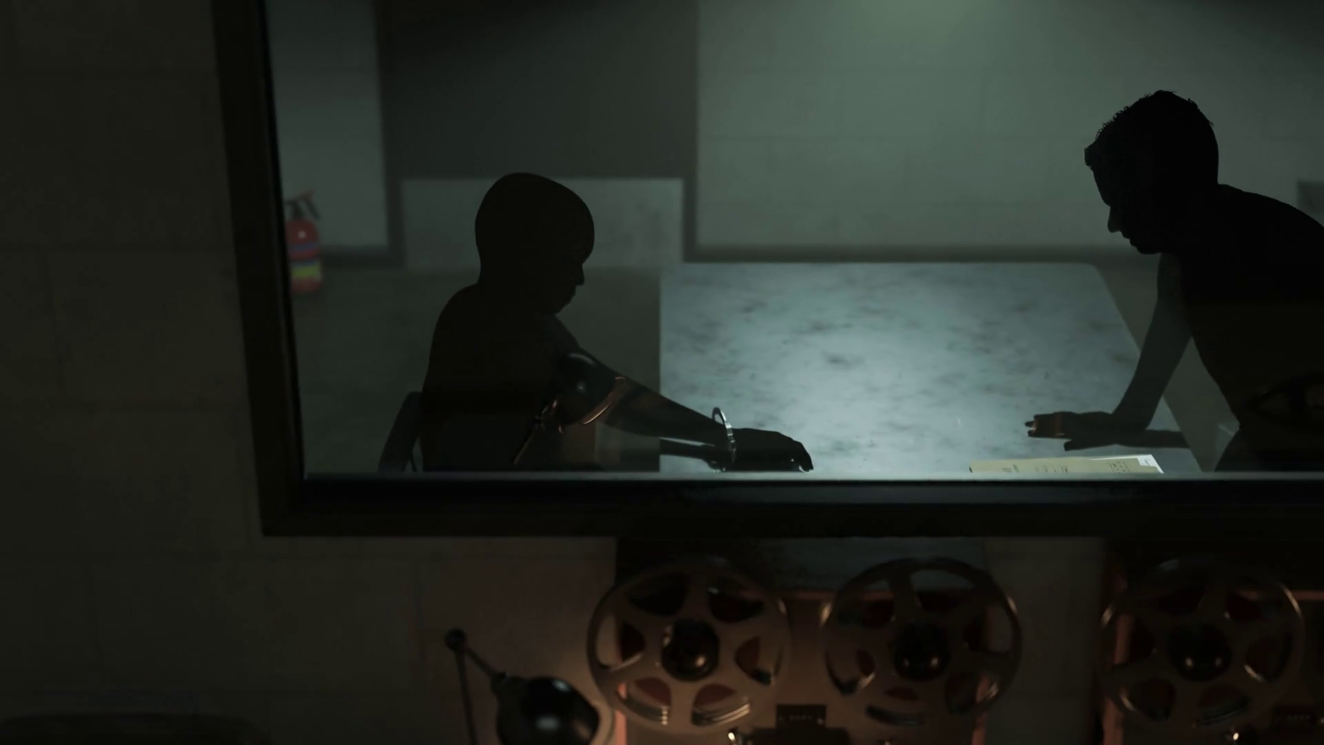 Interrogation Room Behind Oneway Mirror Stock Motion Graphics SBV