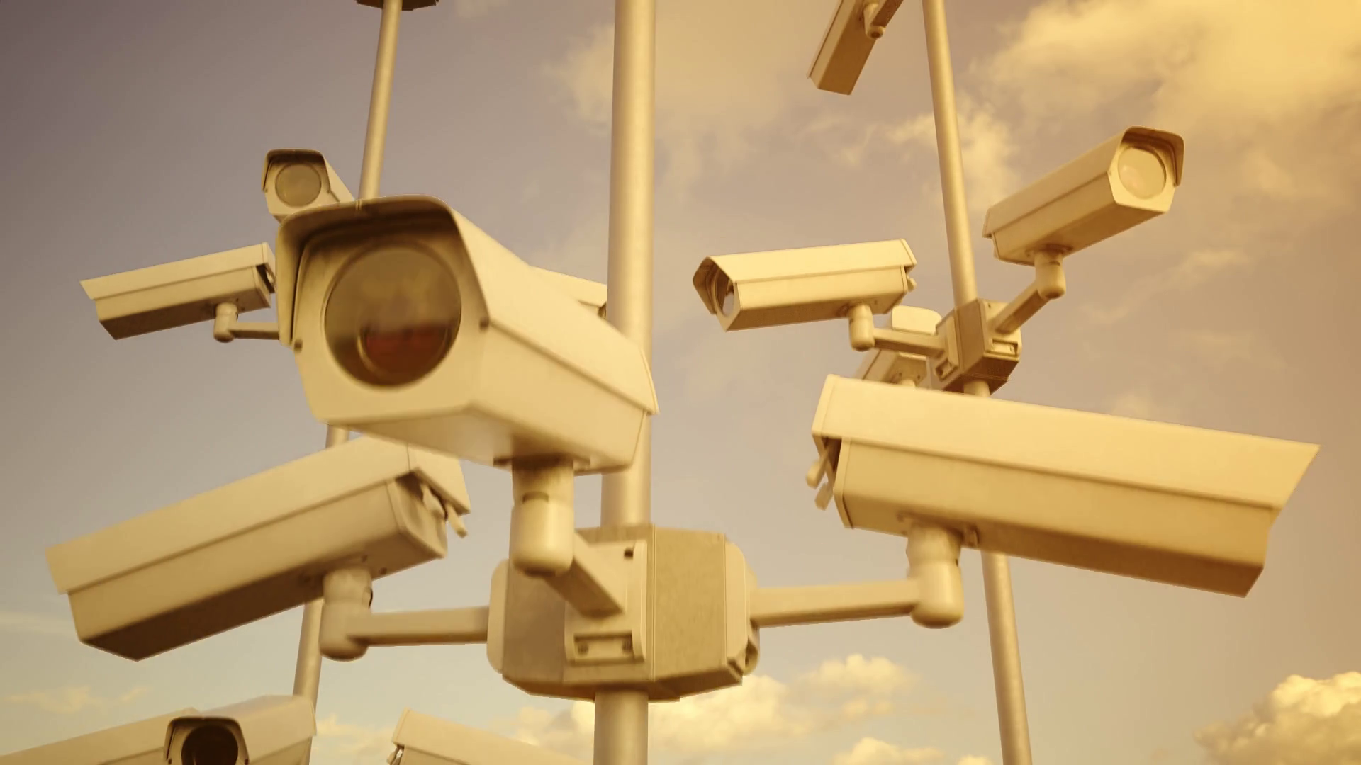 Security Cameras Monitoring Private Property Stock Motion Graphics SBV