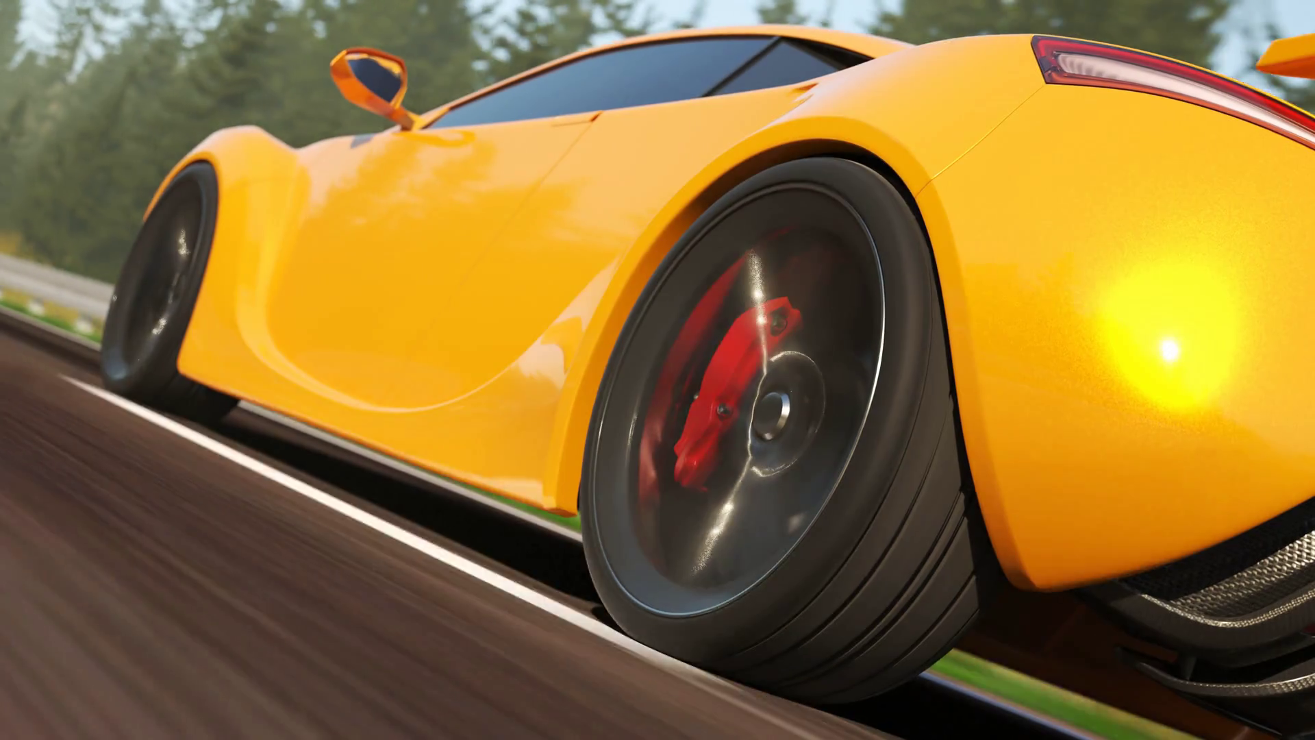 Sport Car Driving Forward In Endless Loop Stock Motion Graphics SBV