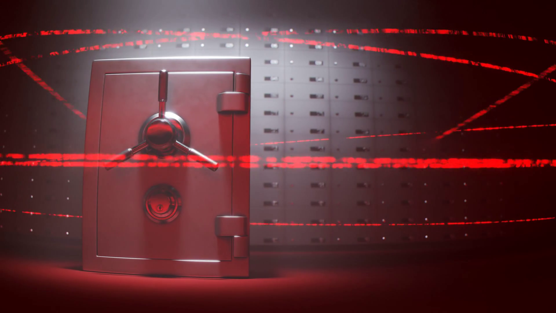 Steel Safe Deposit Boxes In Secured Room Red Stock Motion Graphics SBV