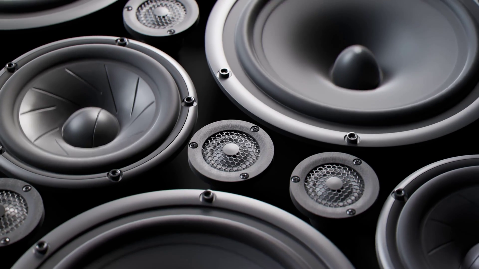 Vibrating Speaker Membranes Stacked In Stock Motion Graphics SBV