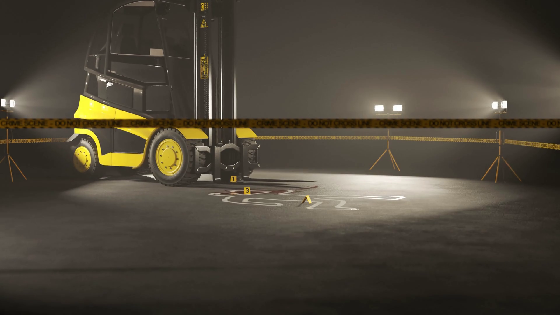 Warehouse Forklift Operator Accident Crime Stock Motion Graphics SBV
