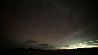 Timelapse over the West Desert in Utah as stars and clouds move through the sky