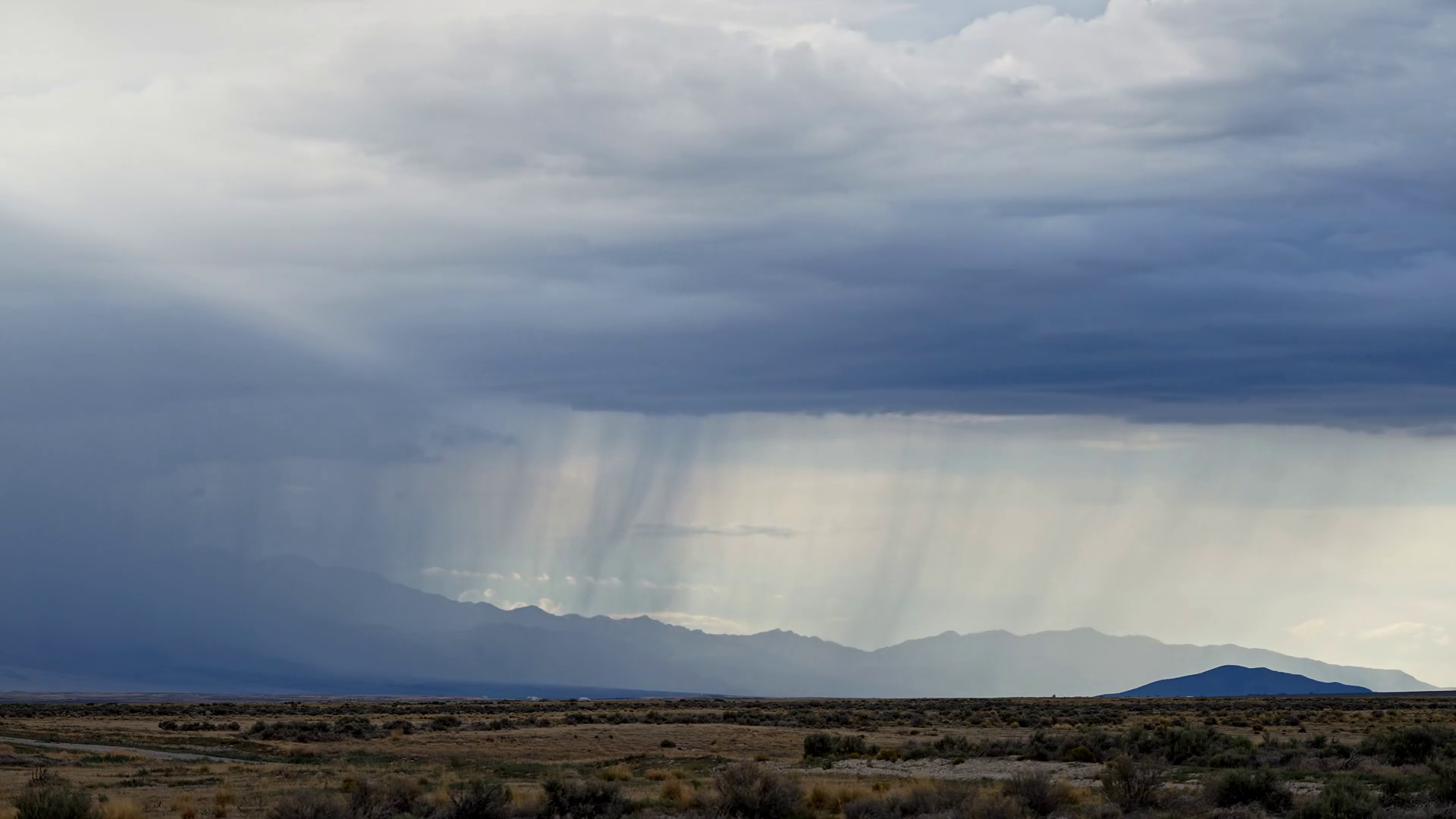 Ribbons Of Rain Falling During Storm In Utah Stock Footage SBV