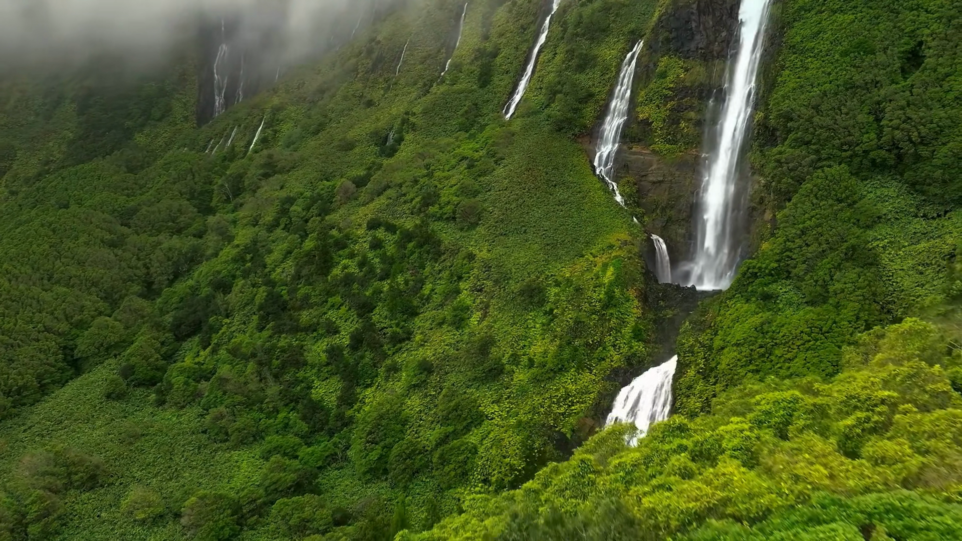 Lush Green Mountain Slopes With Multiple Stock Footage SBV-353708307 ...
