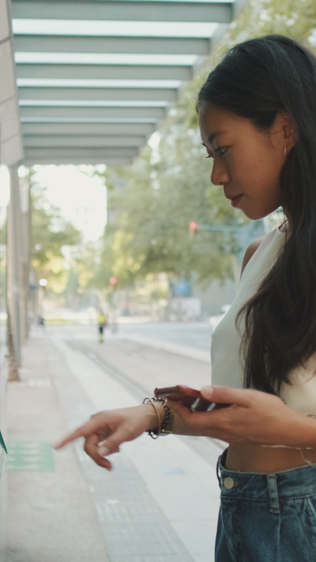 Young Woman Buying Ticket At Public Stock Footage SBV-353087773 ...