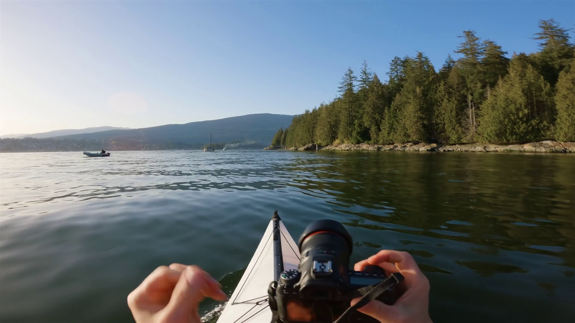 Kayaking Taking Pictures With Camera In Stock Footage SBV347615067