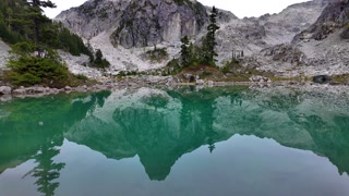 Majestic Mountain Reflections in the Clear Turquoise Waters of Watersprite Lake, British Columbia, Canada