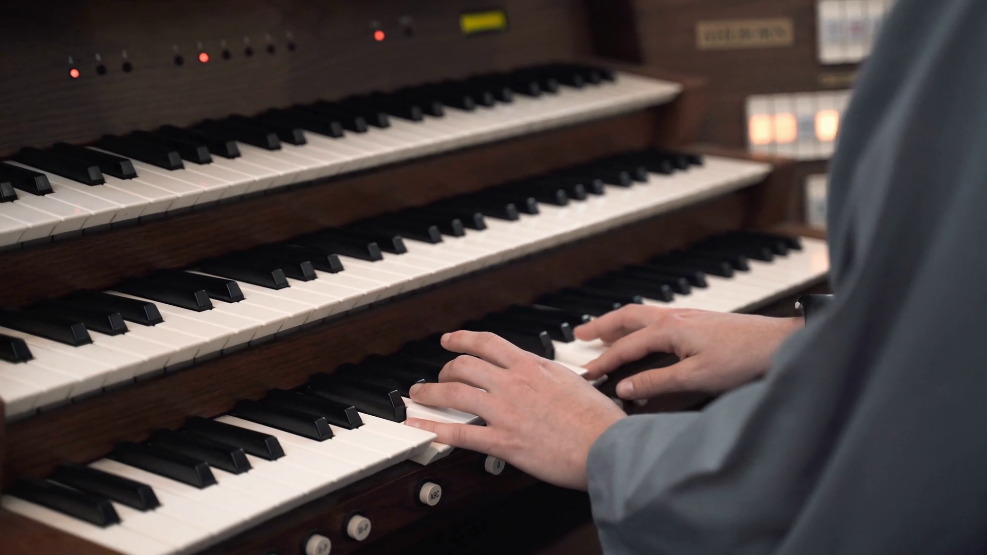 Professional Female Organist Playing Gentle Stock Footage SBV346684226