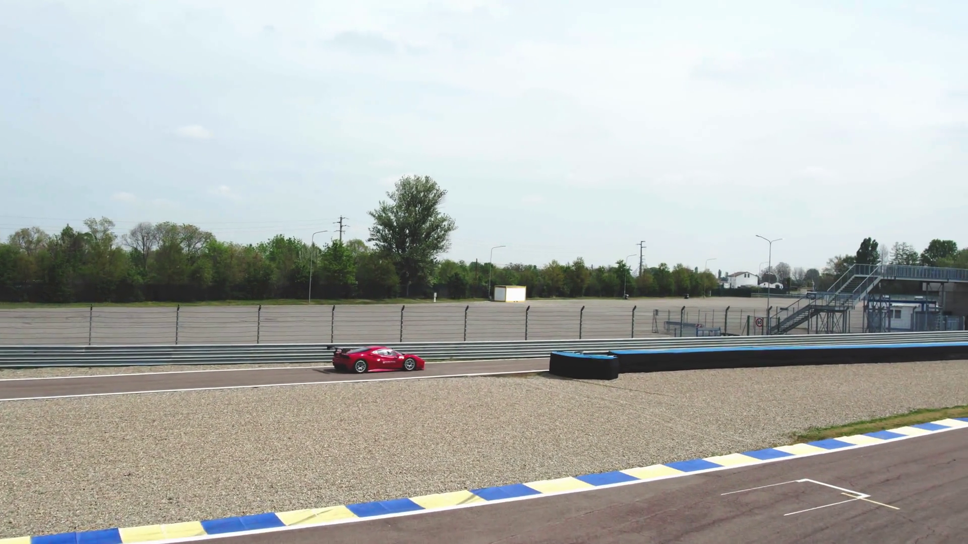 Red Sports Car Racing On Autodrome Aerial Stock Footage SBV-348916109 ...
