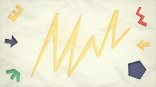 Yellow Zigzag Graph Animation on Crumpled Paper
