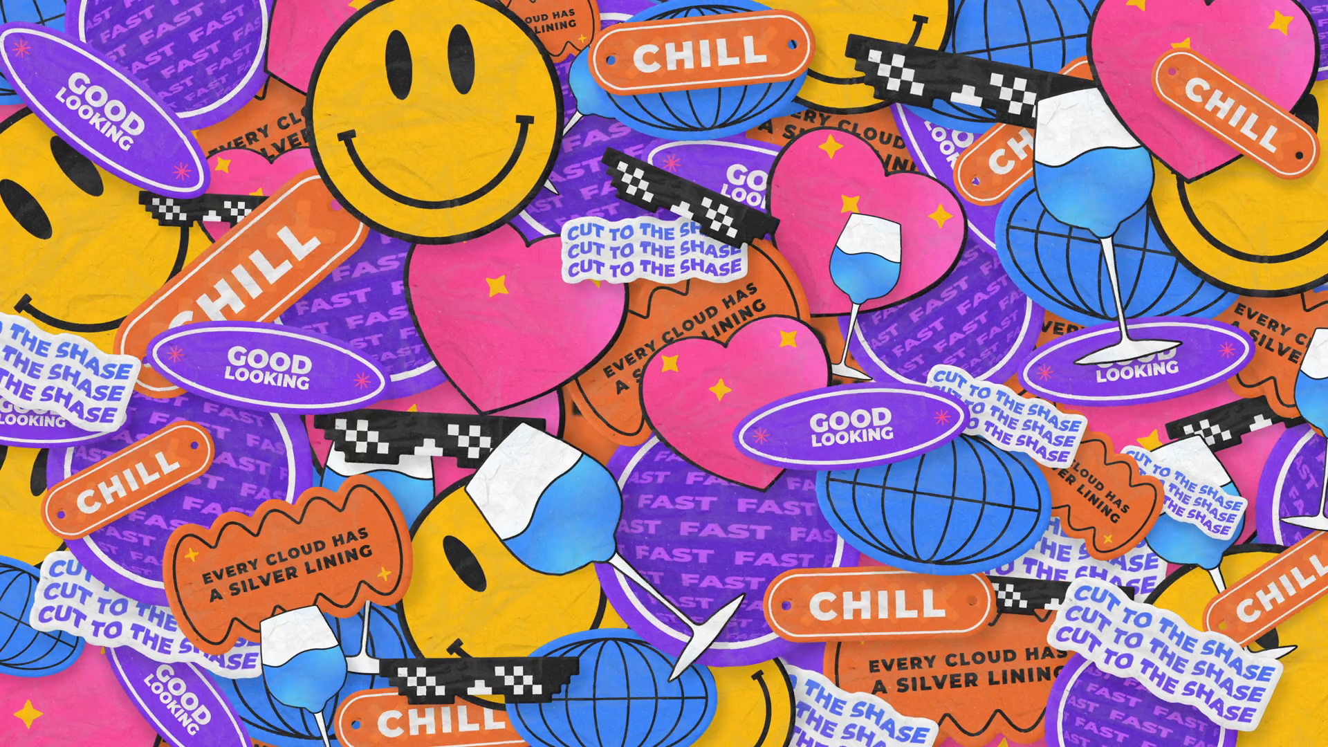Stickers Abstract Background Looped 1 Stock Motion Graphics SBV ...