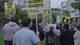 Demonstration Protest in Support of Palestine - in Solidarity with Palestinians in Seattle, Washington, USA - October 13, 2023