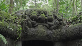 Ubud Monkey Forest Atmosphere - River, Sculptures, Bridge, Trees, Green vegetations