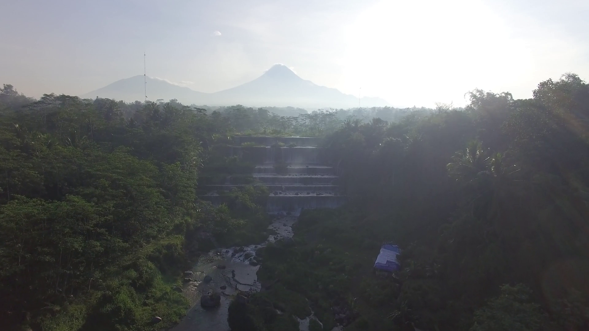 Aerial Grojogan Watu Purbo Sleman Yogyakarta Stock Footage SBV ...