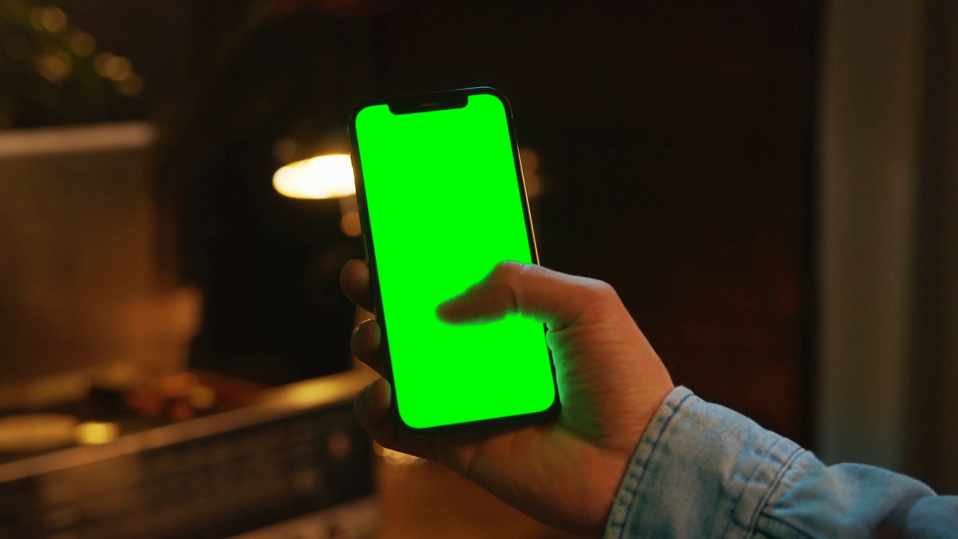 Close Up Mock Up Phone With Vertical Green Stock Footage SBV-352196222 ...