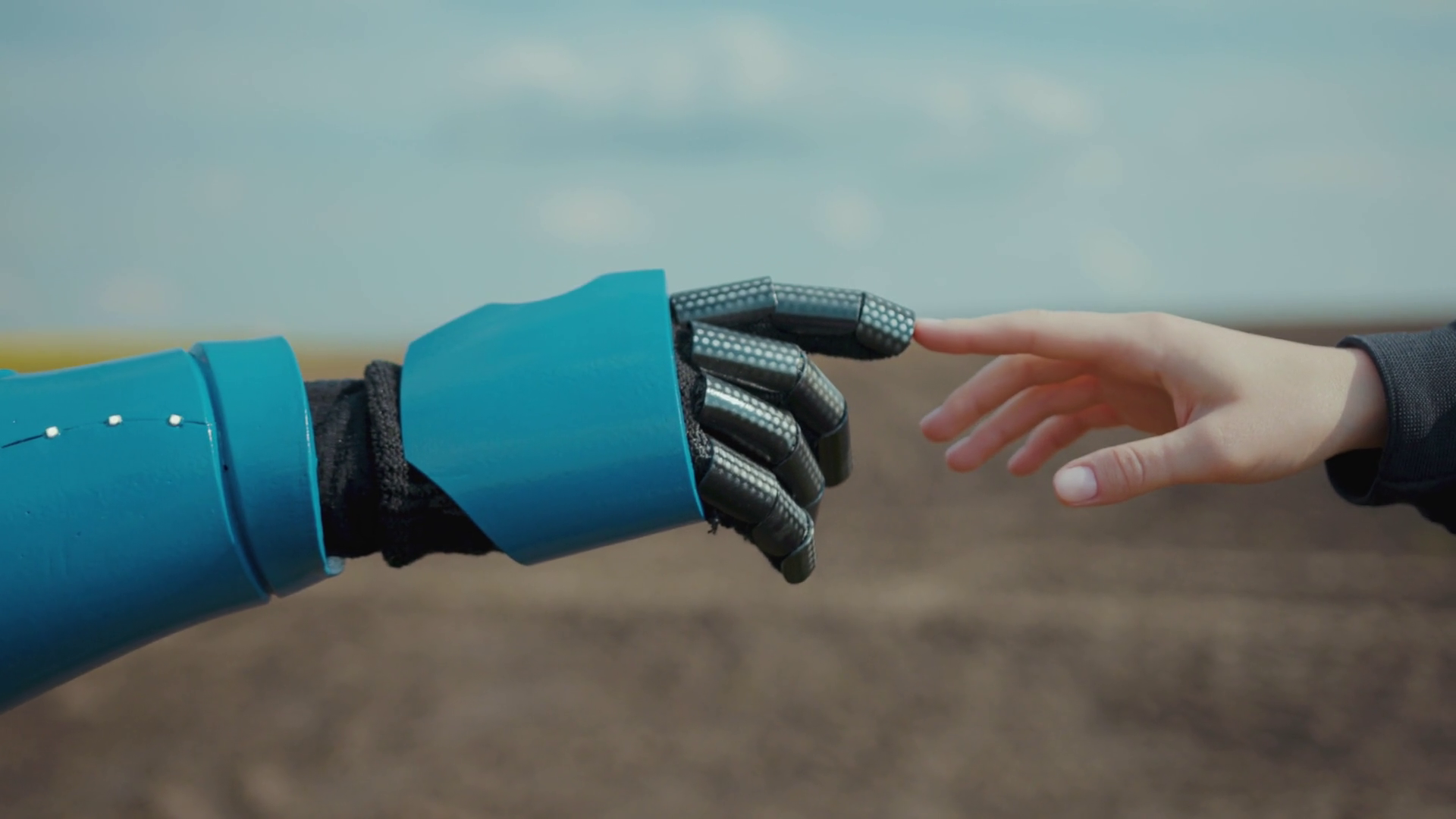 Robot Human Pulling Hands To Reach Out Stock Footage SBV-352131581 ...