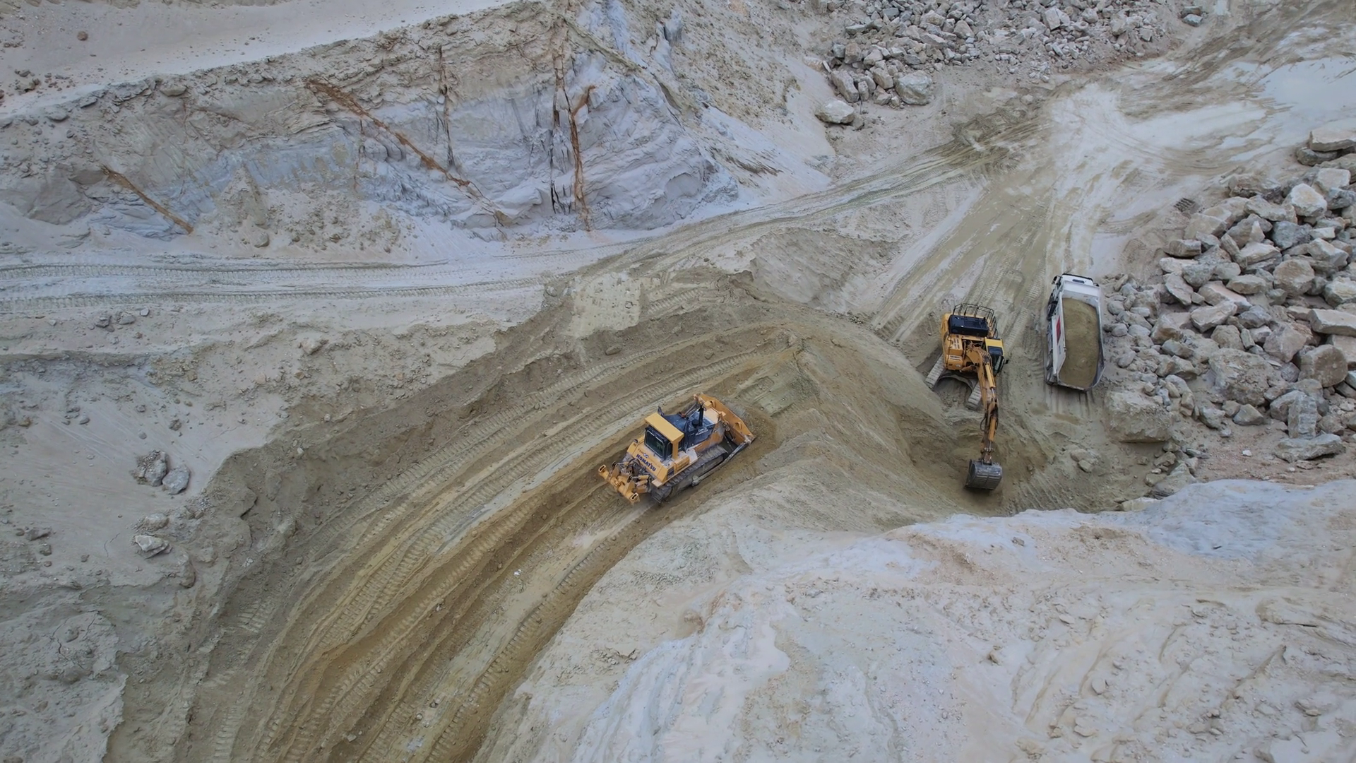 Sand Extraction Concept Drone Footage Of Stock Footage SBV-352719052 ...