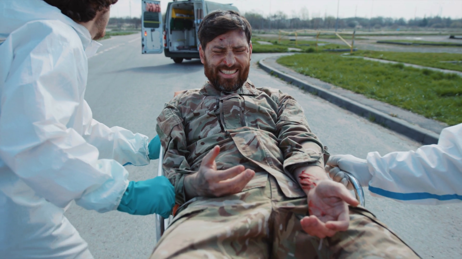 Wounded Soldiers Scream In Pain In Stock Footage SBV-352181694 ...
