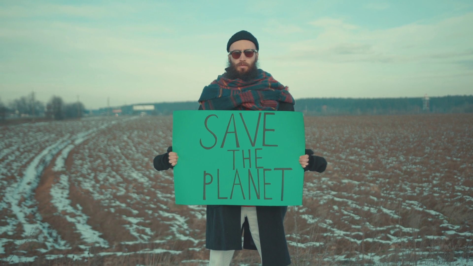 Young Man Activist With Save Planet Ecology Stock Footage SBV-352217690 ...
