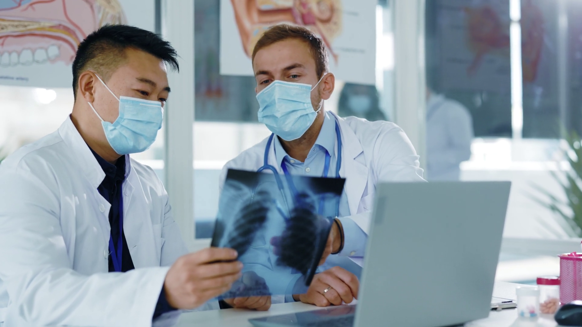 Diverse Medical Couple Of Doctors Sitting Stock Footage SBV-352143975 ...