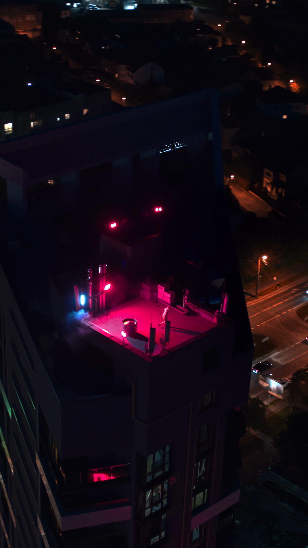 Enjoy Vibrant Rooftop With Stunning Neon Stock Footage SBV-353073331 ...