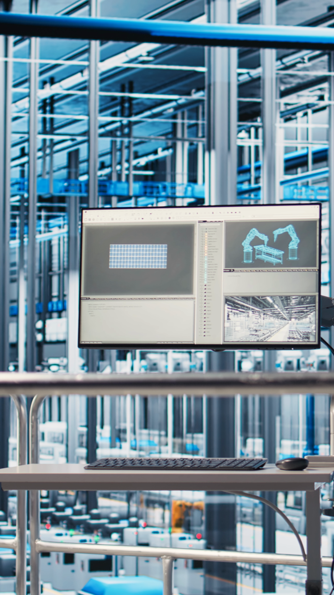 Vertical Video Monitor In Automated Stock Footage SBV-353260736 ...